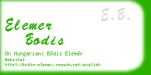 elemer bodis business card