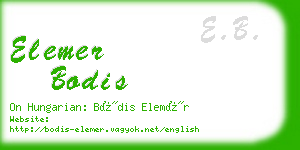 elemer bodis business card